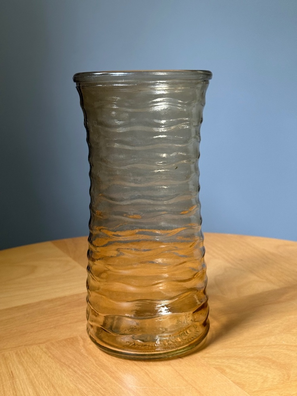 Light Amber Glass Ribbed 8.5" Vase by Syndicate Sales Inc